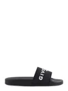 Givenchy Logo Detail Rubber Slides In Black