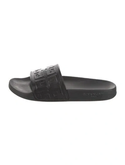 Pre-owned Givenchy Rubber Slides In Black