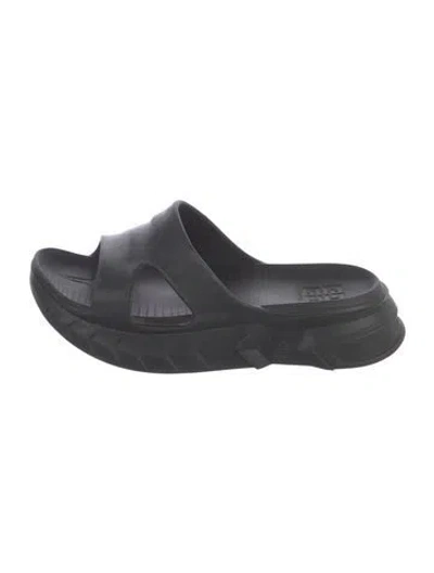 Pre-owned Givenchy Rubber Slides In Black
