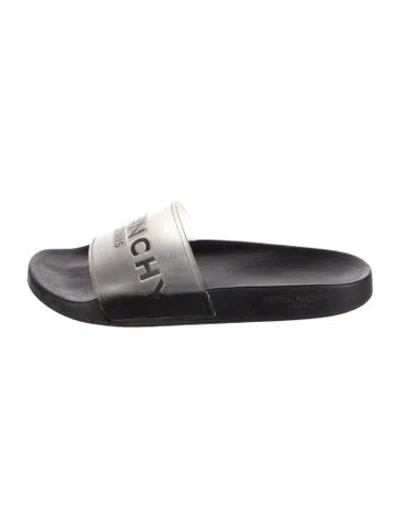 Pre-owned Givenchy Rubber Slides In Black