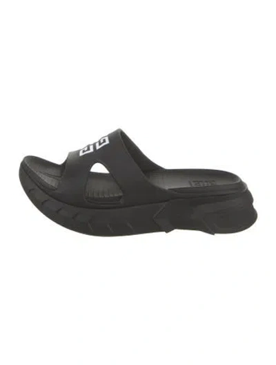 Pre-owned Givenchy Rubber Slides In Black