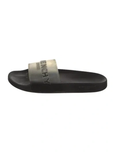 Pre-owned Givenchy Rubber Slides In Black