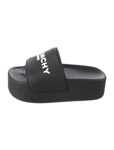 Pre-owned Givenchy Rubber Slides In Black