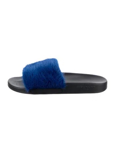 Pre-owned Givenchy Rubber Slides In Blue