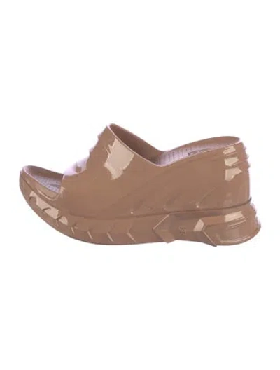 Pre-owned Givenchy Rubber Slides In Brown
