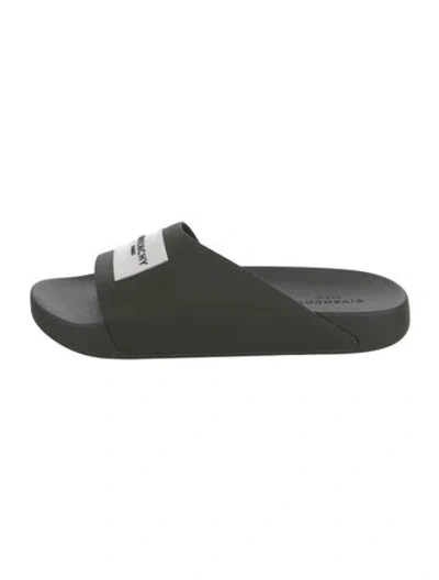 Pre-owned Givenchy Rubber Slides In Green