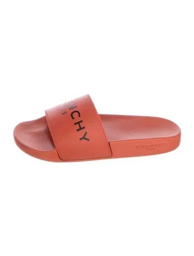 Pre-owned Givenchy Rubber Slides In Orange