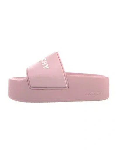 Pre-owned Givenchy Rubber Slides In Pink