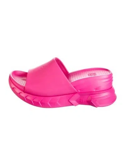 Pre-owned Givenchy Rubber Slides In Pink