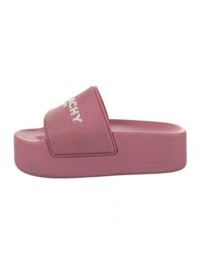 Pre-owned Givenchy Rubber Slides In Pink