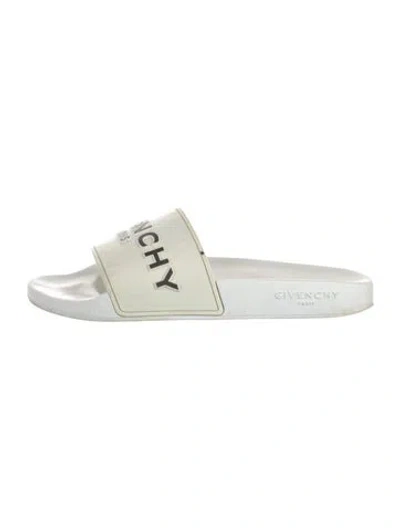 Pre-owned Givenchy Rubber Slides Rubber Slides In White