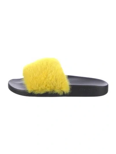 Pre-owned Givenchy Rubber Slides W/ Tags In Yellow