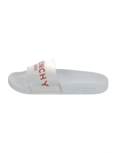 Pre-owned Givenchy Rubber Slides In White