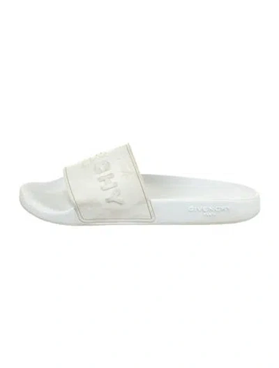 Pre-owned Givenchy Rubber Slides In White