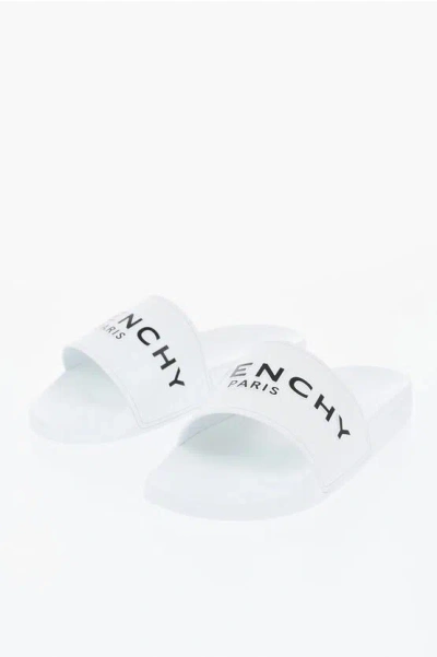 Givenchy Rubber Slides With Embossed Logo In White