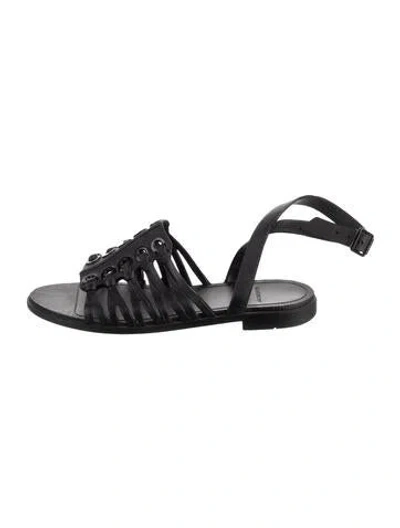 Pre-owned Givenchy Rubber Slingback Sandals In Black