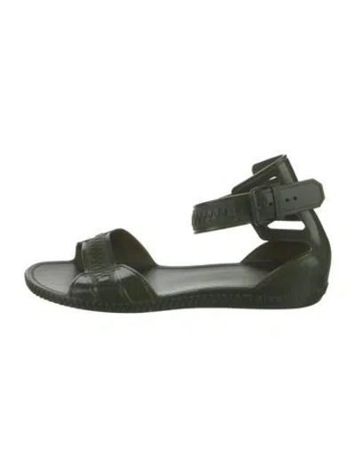 Pre-owned Givenchy Rubber Slingback Sandals In Green
