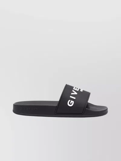 Givenchy Rubber Sole Open Toe Flat Sandals In Black