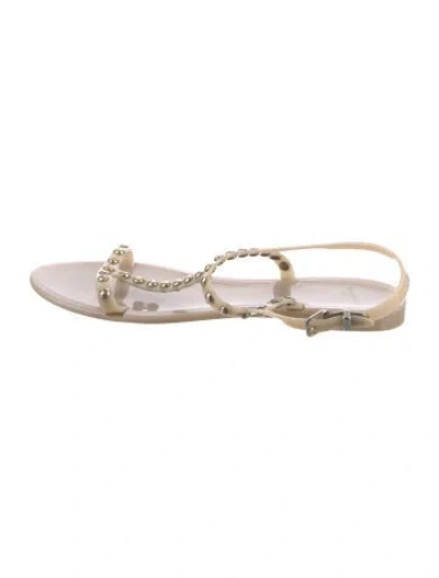 Pre-owned Givenchy Rubber Studded Accents Sandals In Neutrals