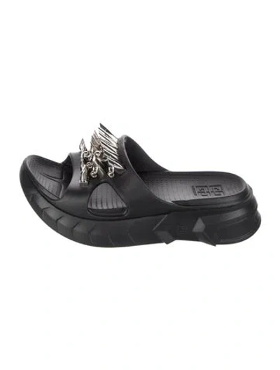 Pre-owned Givenchy Rubber Studded Accents Slides In Black
