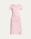 Givenchy Ruched Midi Dress In Candy Pink