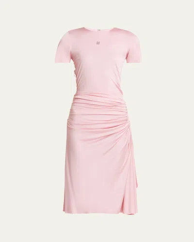 Givenchy Ruched Midi Dress In Candy Pink