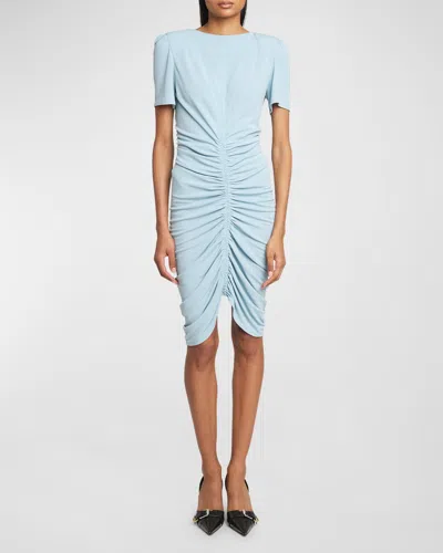 Givenchy Ruched Midi Dress In Sky Blue