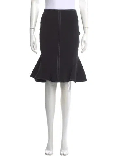 Pre-owned Givenchy Ruffle Embellishment Knee-length Skirt In Black