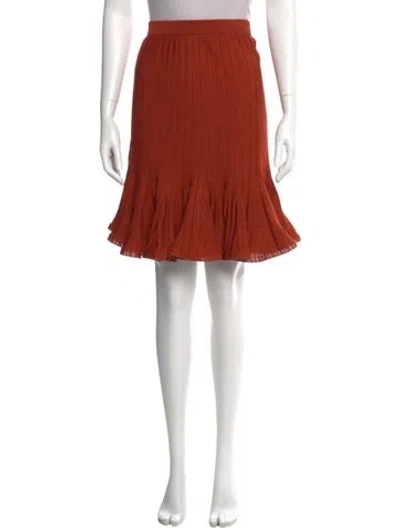 Pre-owned Givenchy Ruffle Embellishment Knee-length Skirt In Red