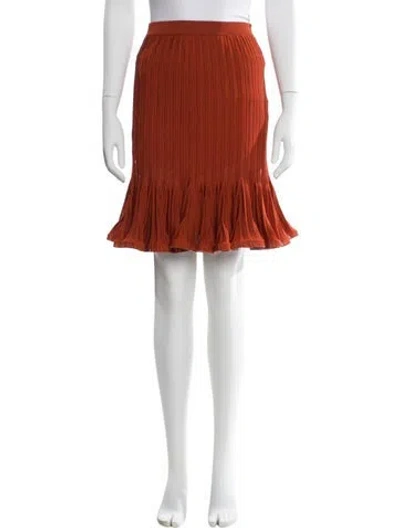 Pre-owned Givenchy Ruffle Embellishment Knee-length Skirt In Red