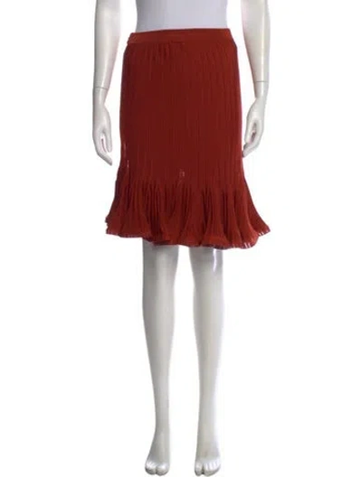 Pre-owned Givenchy Ruffle Embellishment Knee-length Skirt In Red