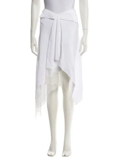 Pre-owned Givenchy Ruffle Embellishment Knee-length Skirt W/ Tags In White