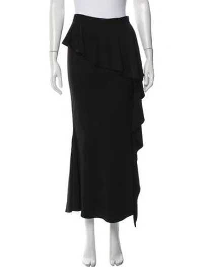 Pre-owned Givenchy Ruffle Embellishment Long Skirt In Black