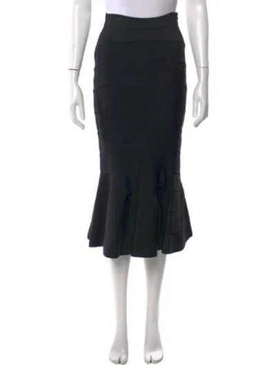 Pre-owned Givenchy Ruffle Embellishment Midi Length Skirt In Black