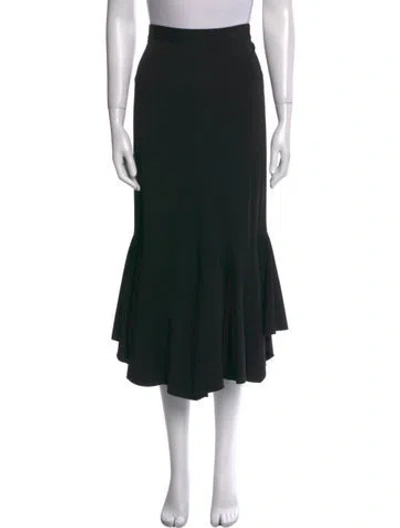 Pre-owned Givenchy Ruffle Embellishment Midi Length Skirt In Black