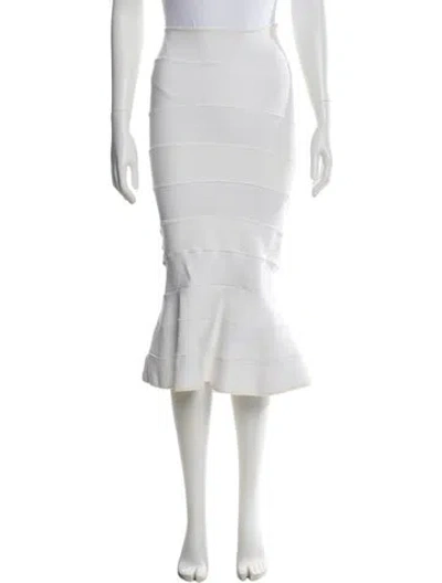 Pre-owned Givenchy Ruffle Embellishment Midi Length Skirt In White