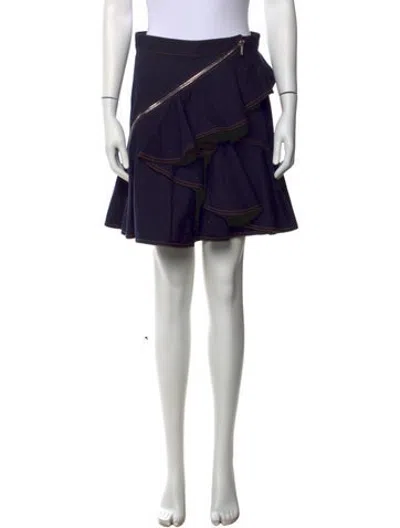Pre-owned Givenchy Ruffle Embellishment Mini Skirt In Blue