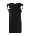 Givenchy Ruffled Short-sleeve Crepe Dress In Black