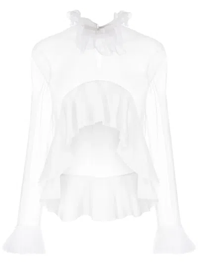 Givenchy Ruffled Asymmetric Blouse In White