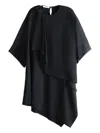 Givenchy Ruffled Asymmetric Midi Dress In Black