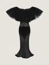 Givenchy Robe À Volants En Mesh In Black