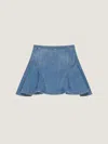 Givenchy Ruffled Mini Skirt In Washed Denim In Blue