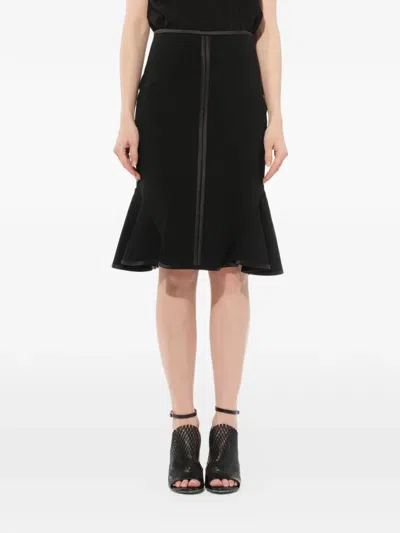 Givenchy Ruffled Satin-trim Skirt In Black