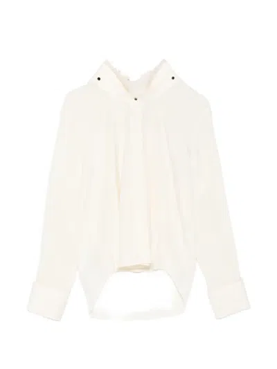 Givenchy Ruffled Silk Blouse In Neutral