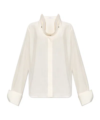 Givenchy Ruffled Silk Blouse In White