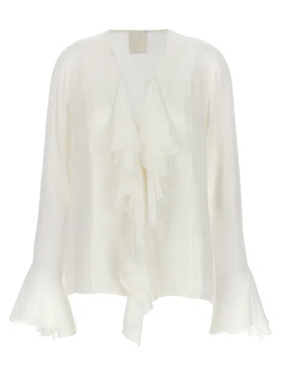 Givenchy Ruffled Silk Blouse In Multi