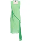 Givenchy Asymmetrical Sleeveless Dress In Green