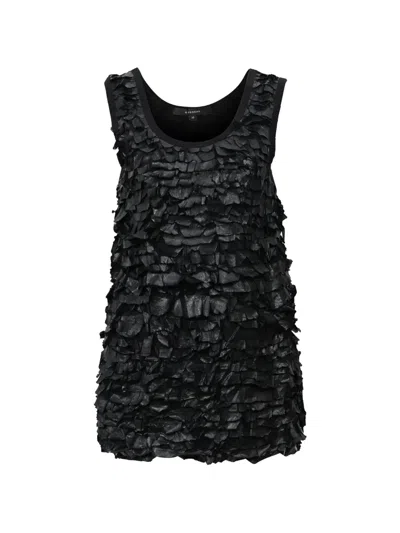Pre-owned Givenchy Ruffled Tank Top In Black