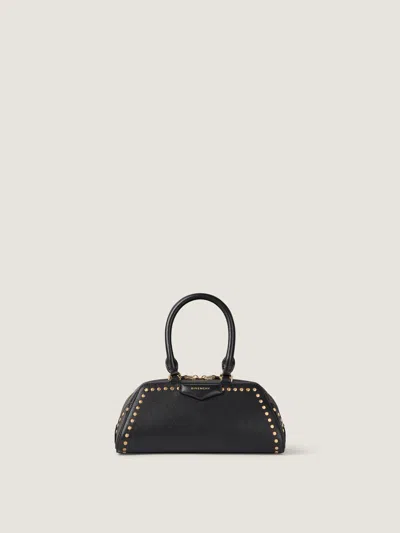 Givenchy Mini Antigona East-west Bag In Box Leather With Studs Detail In Black