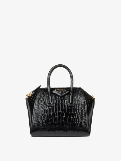 Givenchy Mini Antigona Bag In Crocodile Effect Leather In Multicolor